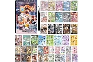 TMTAINS 800Pcs Cute Scrapbook Stickers Travel Japanese Sticker Book for Adult Kawaii Korean Stickers for Journaling Aesthetic Kpop Photocard Sticker Glitter Toploader Decor for DIY Card Art Crafts 50 Page Sea