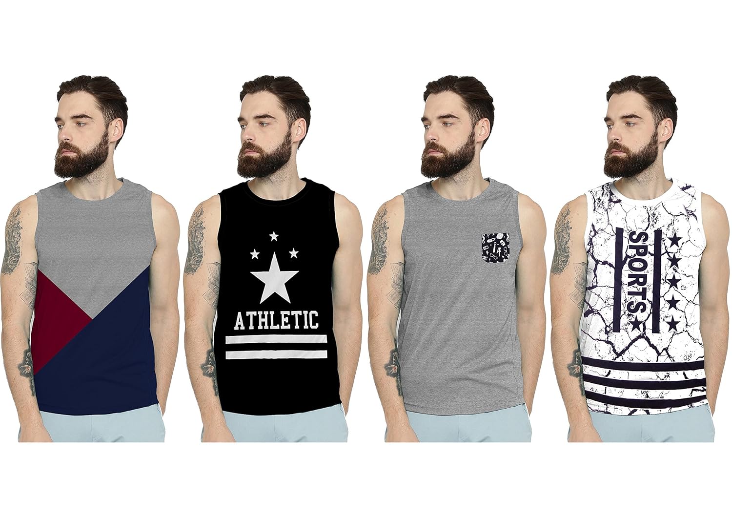 so sweety men's cotton ls t-shirt mtlscom1_xl_multicolour(pack of 4)