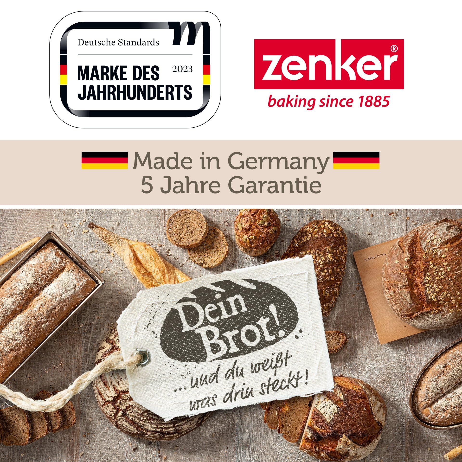 Zenker Brotform oval BLACK METALLIC, Brotbackform mit keramisch verstärkt Antihaftbeschichtung, Kuchenform aus hochwertigem Stahlblech, Backform für Brot (Farbe: Schwarz), Menge: 1 Stück 9