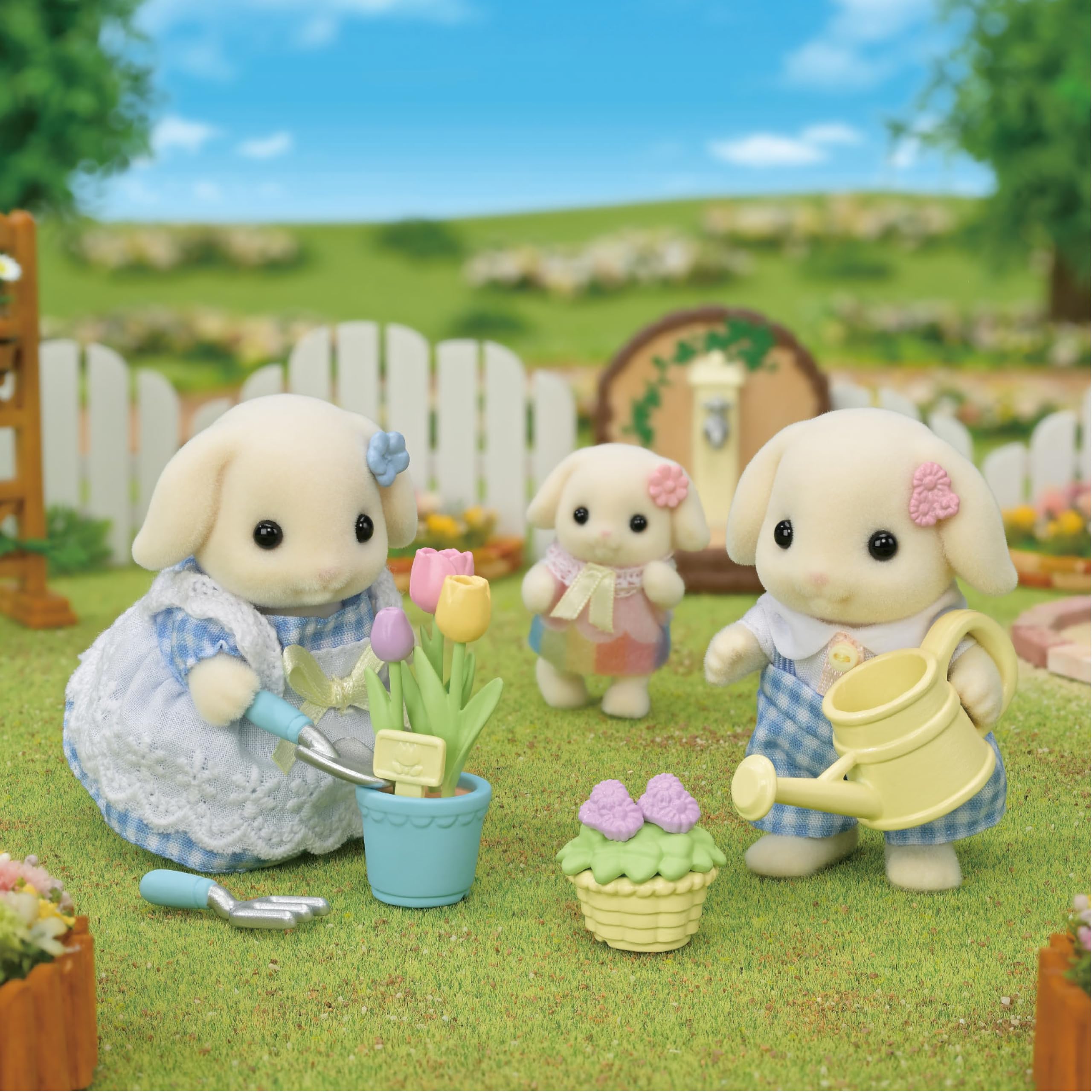 Calico Critters Blossom Gardening Set - Features Flora Rabbit Sister & Brother - Plant, Water, & Bloom with Your Adorable Critters!