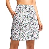 Viodia 18" Skorts for Woman with Pockets High Waisted Golf Tennis Skirts Knee Length Long Skort for Women Dressy Casual