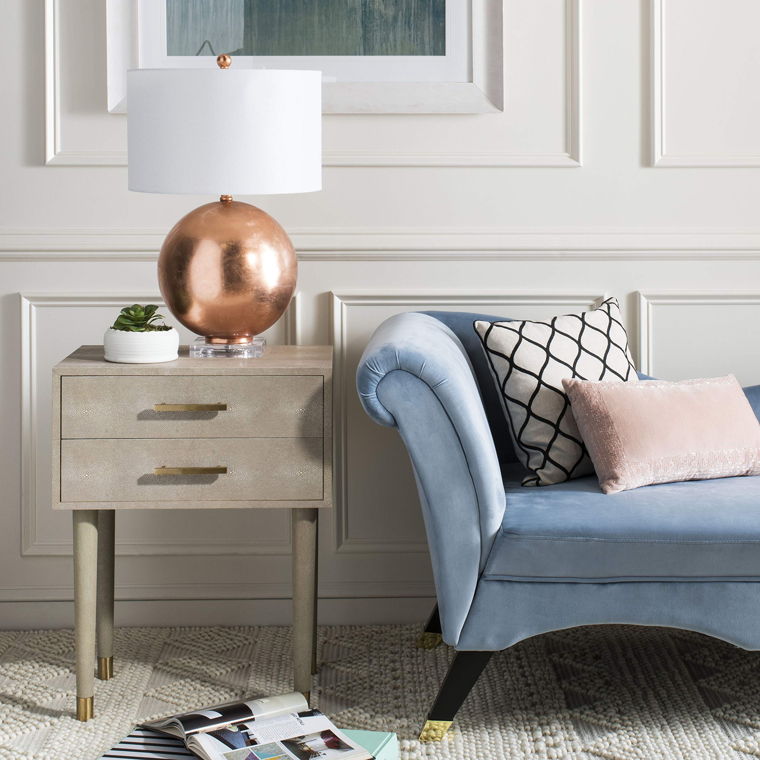 SAFAVIEH Modern Glass Table Lamp, in Copper