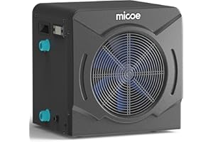 MICOE 17000 BTU Energy Efficient Electric Pool Heat Pump for Above Ground Pools Up to 15ft (8/11/15ft) & 5,000 Gallons, Swimming Pool Heater with Easy Install Kit,110V/120V (17000 BTU Pro)