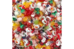 CRAZYOUTLET Old Fashioned Hard Candy Assortment - 2 Pound Bulk Pack (130 Count) - Nostalgic Christmas Candy Mix - Starlight Mints, Butterscotch, Cinnamon, and Fruit Filled