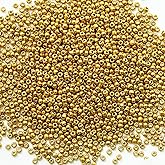 Bulk 2mm Golden Seed Beads for Jewelry Making 200 Grams About 18880pcs,12/0 Glass Craft Beads for Making Earrings, Bracelets, Pendants, Waist Jewelry, DIY Handmade Seed Beads (Golden)