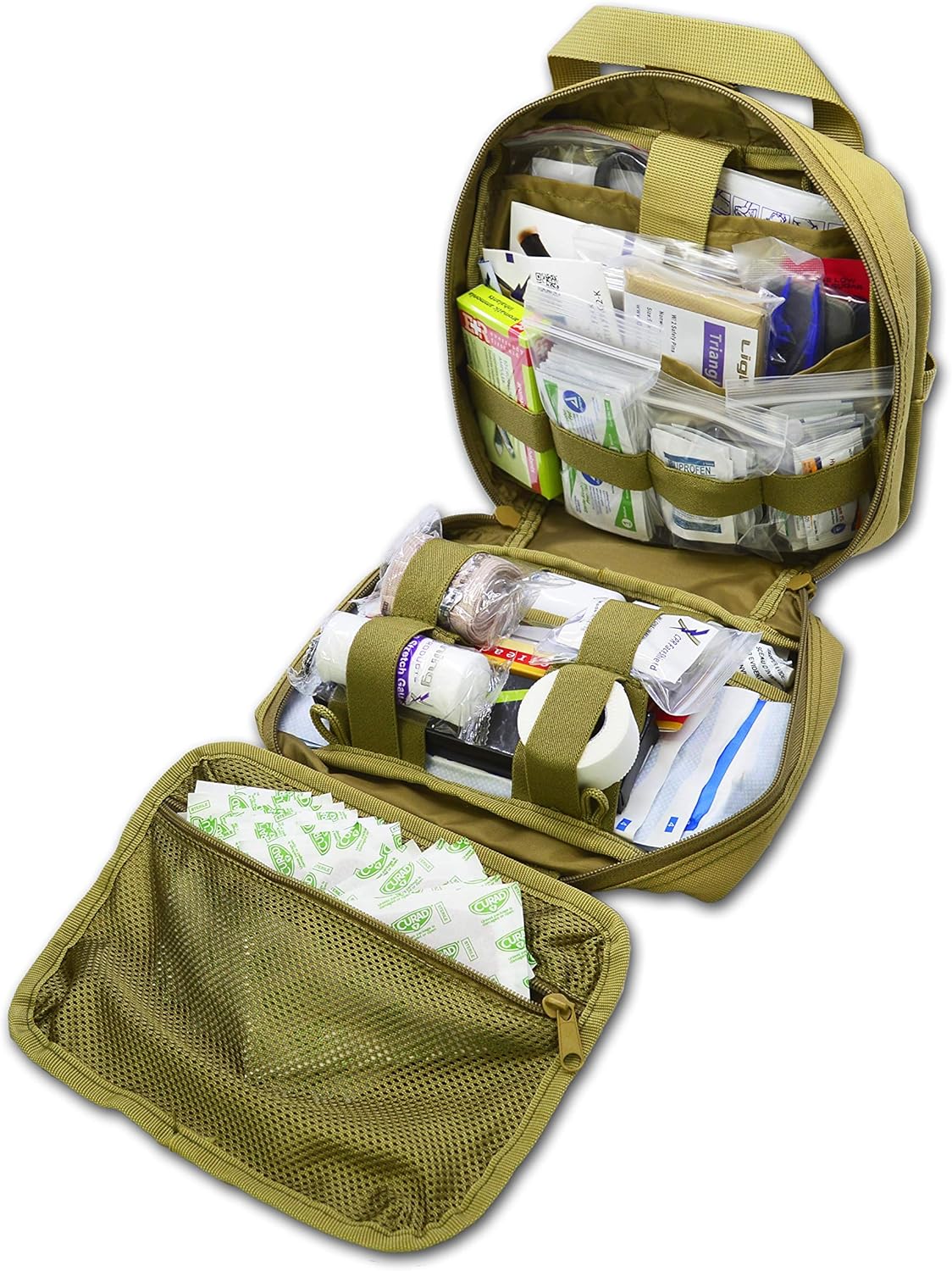 Lightning X Premium Rip-Away Individual First Aid Kit for Vehicle Head Rest - TAN: Health & Personal Care