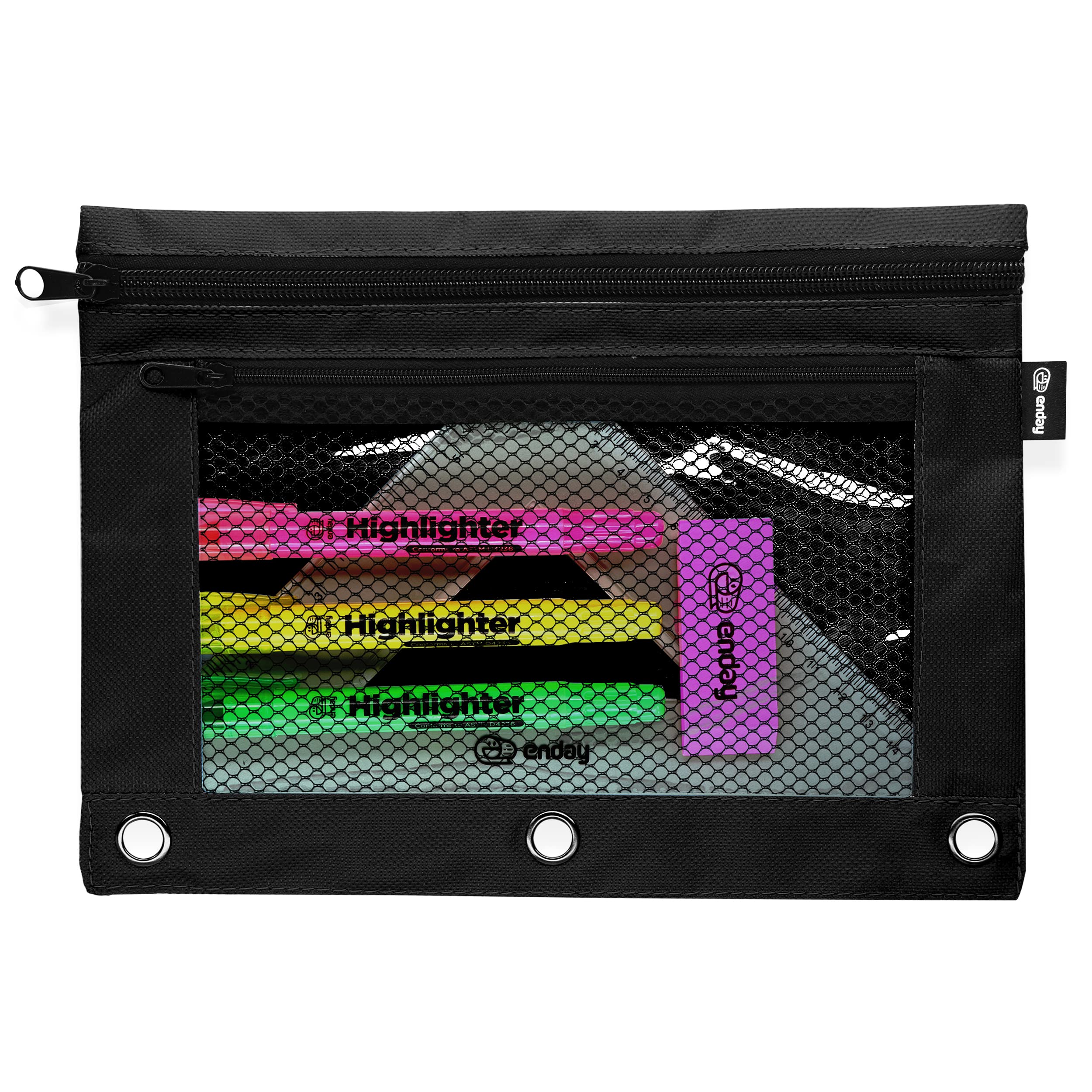 Photo 1 of Enday Black Pencil Pouch For 3 Ring Binder, Zippered Binder Pencil Pouches, 3 Ring Pencil Pouch for Binder, Pencil Case for Binder, Large Pencil Bags for School, Home, and Office