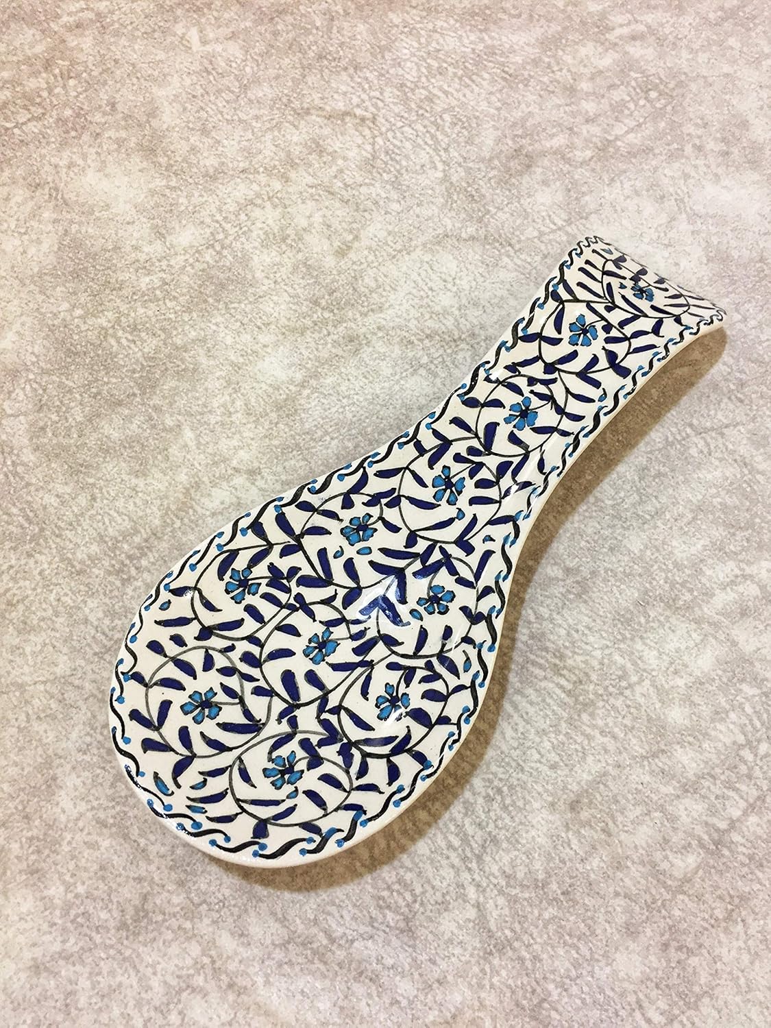 Decorative Kitchen Ceramic Spoon Rest, Turkish