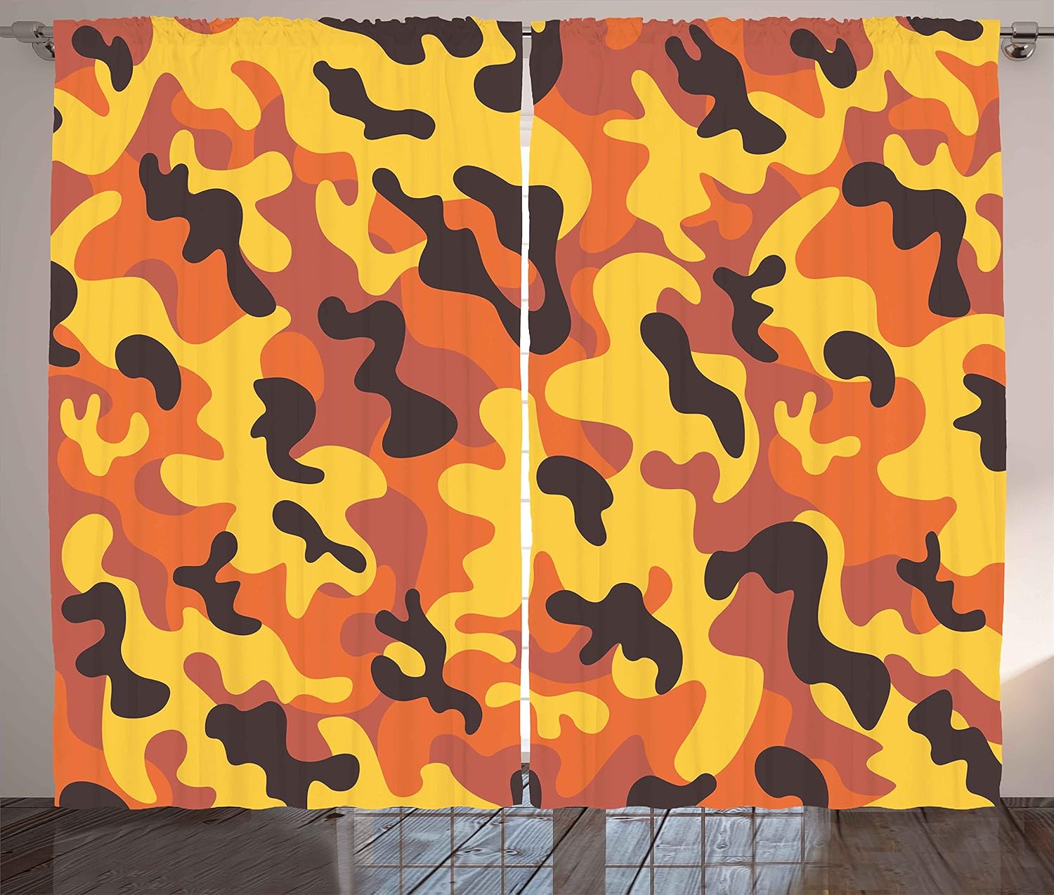 Camo by Ambesonne classico Germania mimetico foresta giungla militare colori soggiorno camera da letto finestra tende a 2 pannelli colore marrone
