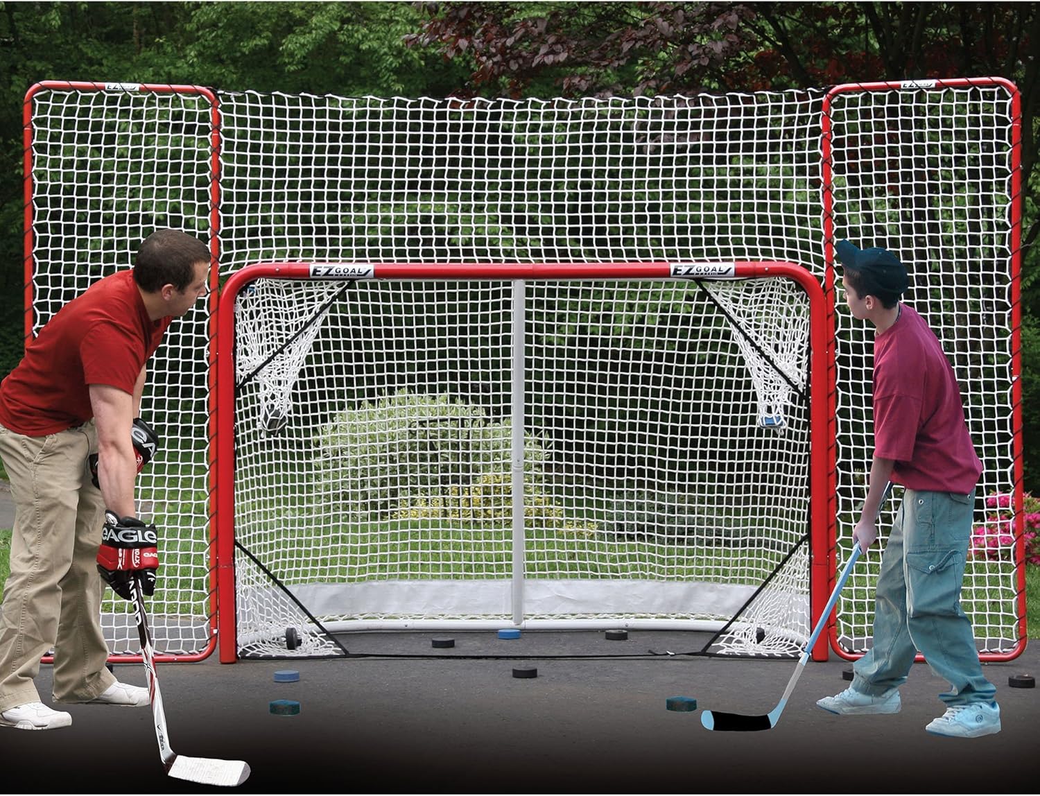 bauer hockey net with backstop