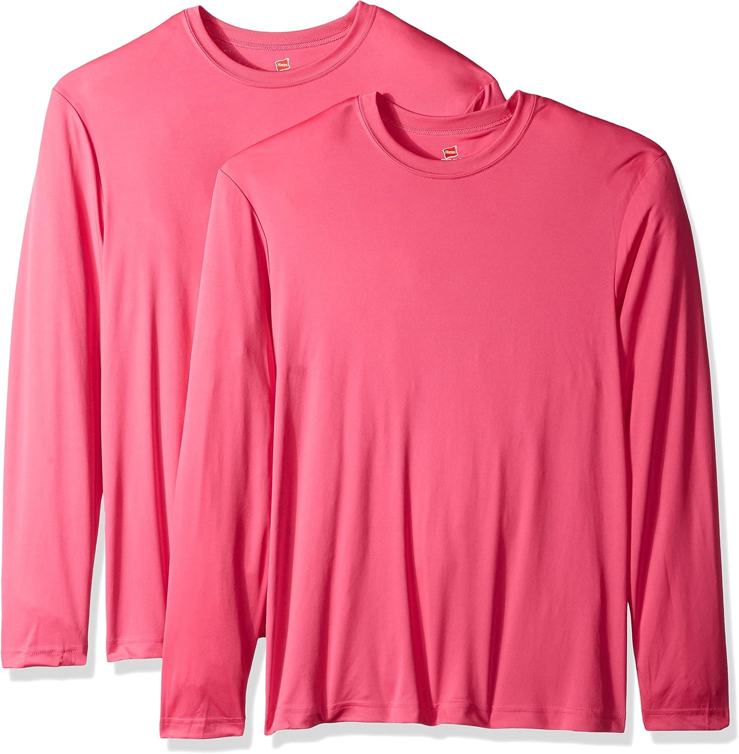 Hanes Men's Long Sleeve Cool Dri T-Shirt UPF 50+ (Pack of 2) at  Men’s Clothing store