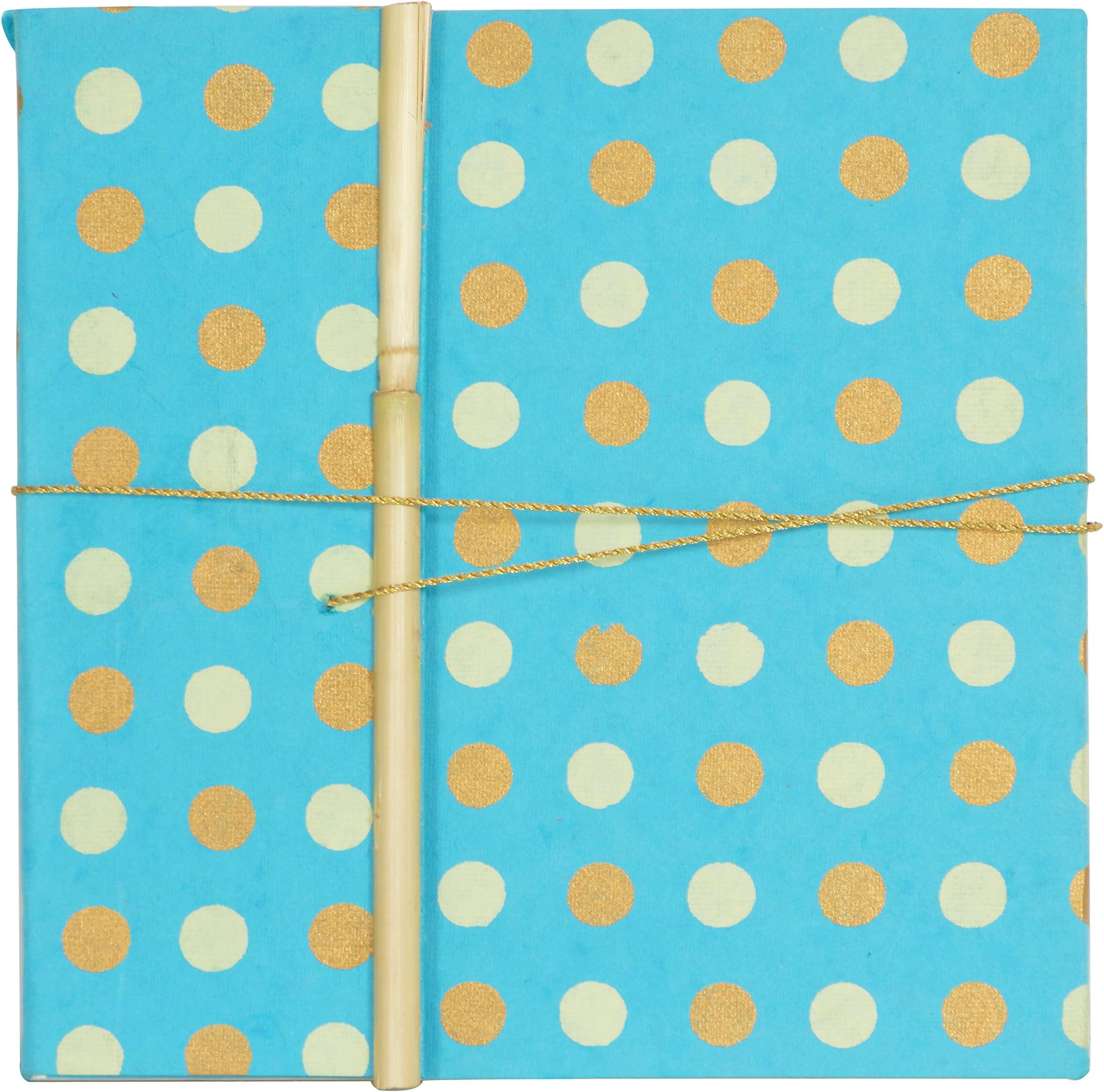RjKart Handmade Bamboo Lock Paper Diary Writing Notebook Diaries for Men and Women 100 Page (Sky Blue; 6x8 Inch)