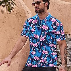 Xdceu Hawaiian Golf Shirts for Men Hawaiian