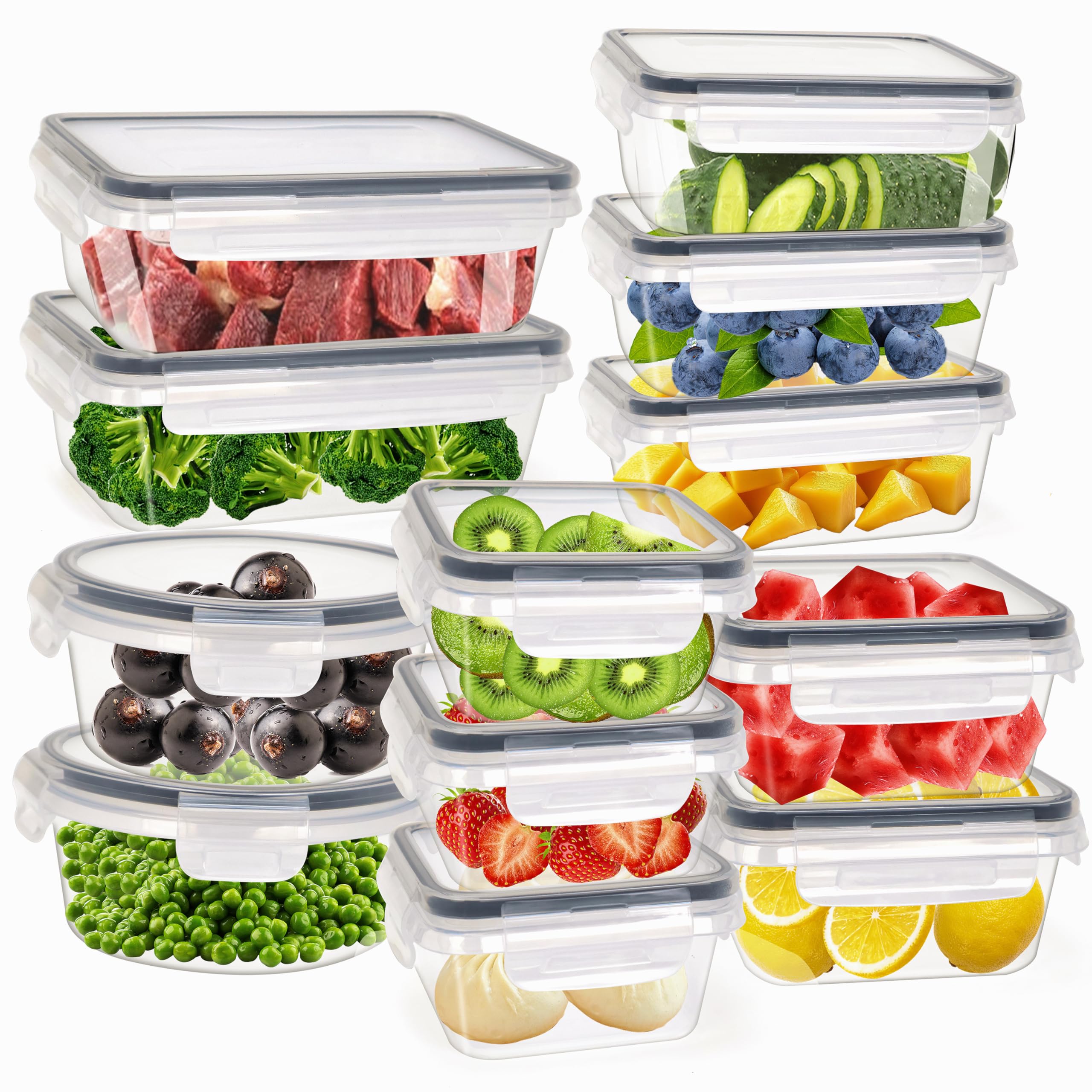 View 1 of ***PHOTO FOR REFERENCE/SQUARE CONTAINER ONLY***

AGNDTXR 5Piece Food Storage Container with Lids (5Containers + 5Lids) plastic sealed food storage box?Suitable for the storage and organization of food in the kitchen?BPA Free Storage Containers