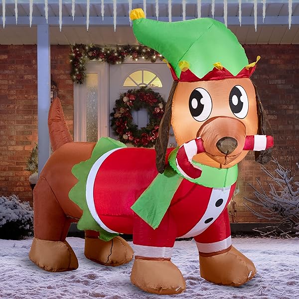 Joiedomi FT Long Christmas Inflatable Weiner Dog, SelfInflatable