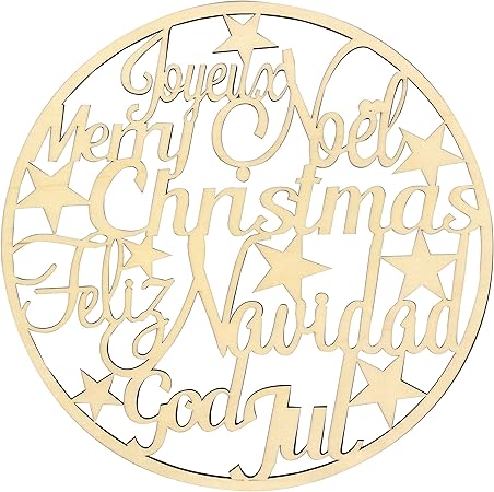 Artemio Silhouette Joyeux Noel Boule De Noel En Bois 30cm 2mm Amazon Fr Cuisine Maison