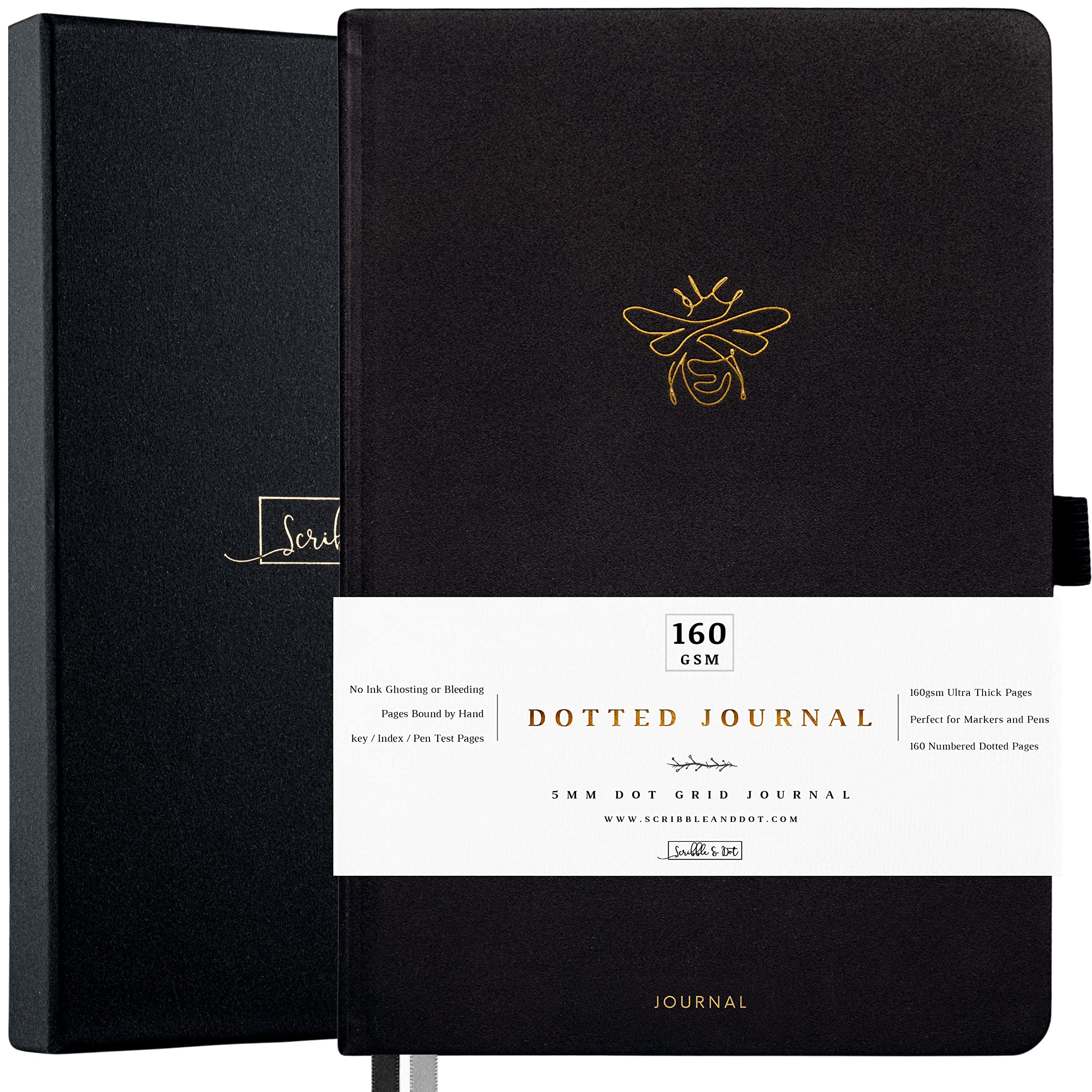 Scribble & Dot® Bullet Planner - Dotted Journal | A5 Ultra Thick 160gsm Paper - Premium Dotted Journal for Artists and Creators, Includes Pen Test Pages (Black) — image 1