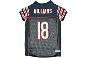 Pets First NFLPA Caleb Williams #18, NFL Dog Jersey, Chicago Bears Mesh Jerseys, Size X-Large, Licensed Shirt Costume for Dogs with NFL Player Name
