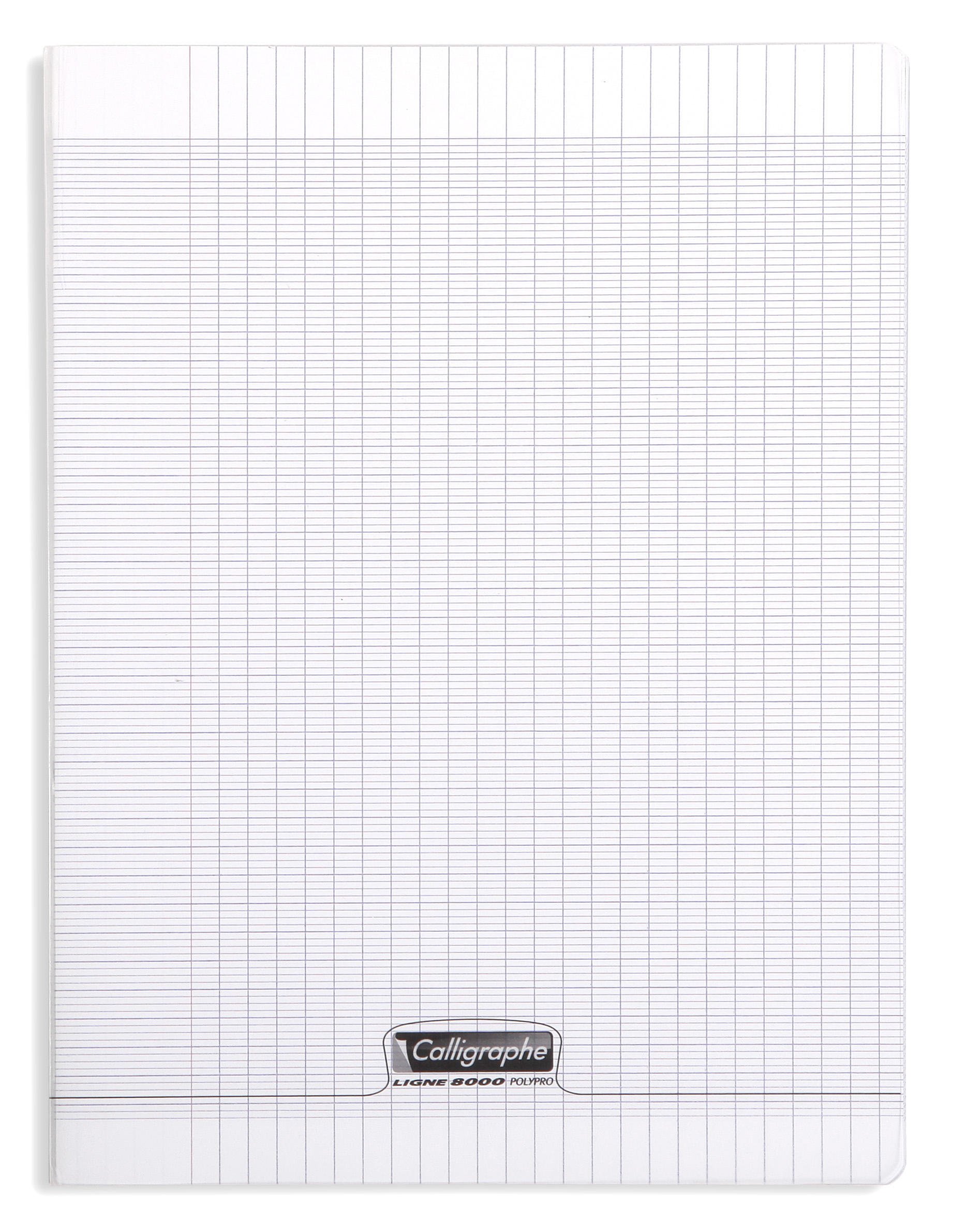 Calligrapher 18199C A Clear Stapled Notebook (a Clairefontaine Brand) - 24x32 cm - 96 Seyes TriColoure Pages - 90 g White Paper - Transparent Polypro Cover
