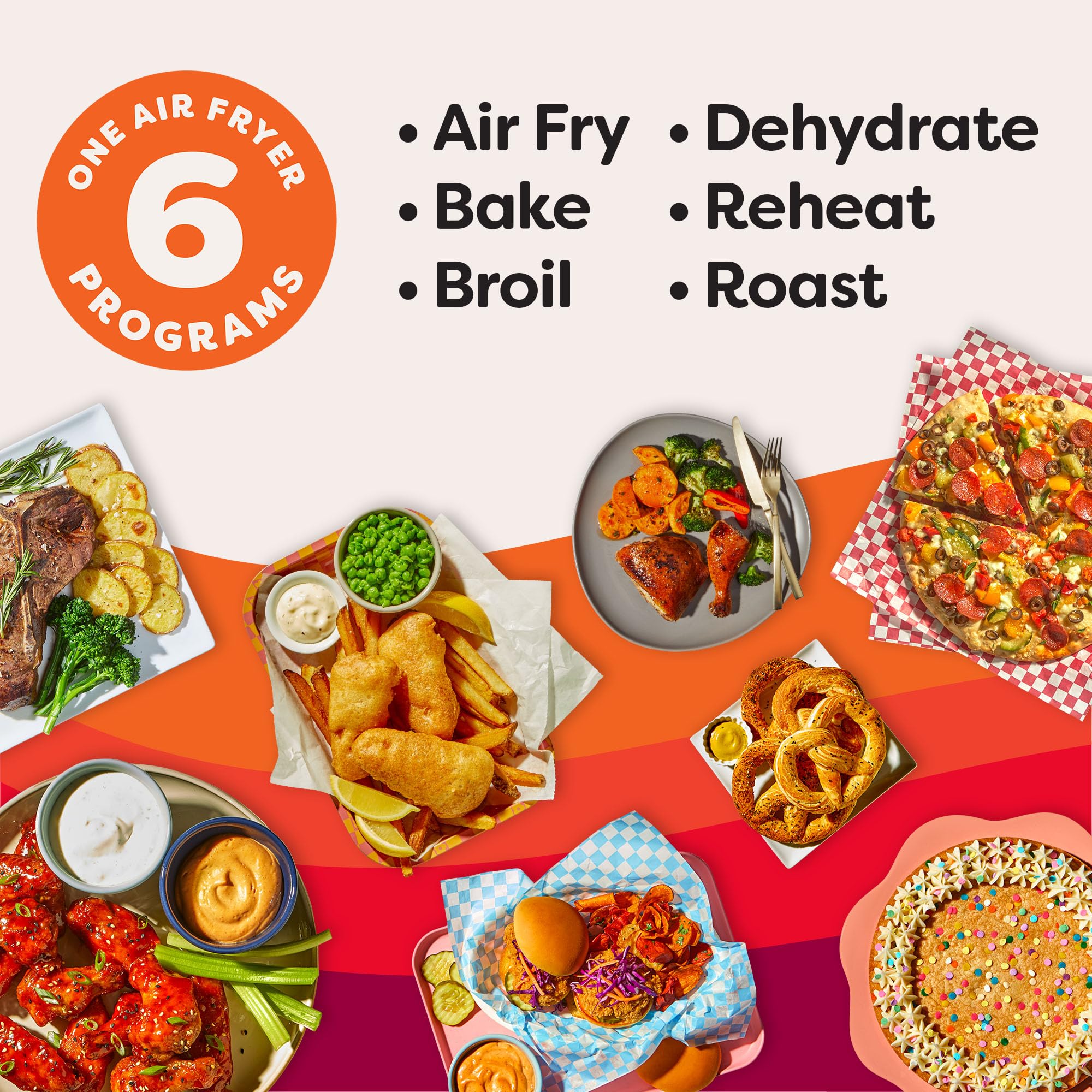 Instant Pot 4QT VORTEX 6-in-1 Mini Air Fryer, Air fry, Bake, Roast, Broil, Dehydrate or Reheat, Rosewater, 4 Quarts