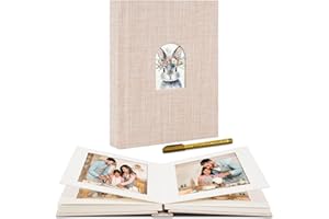 Remowith Premium Small Photo Album 4x6 with 20 Pockets, Linen Cover Memory Book with Writing Space Ideal for Wedding Photo Albums, Baby Books, and Travel Journals, Pink