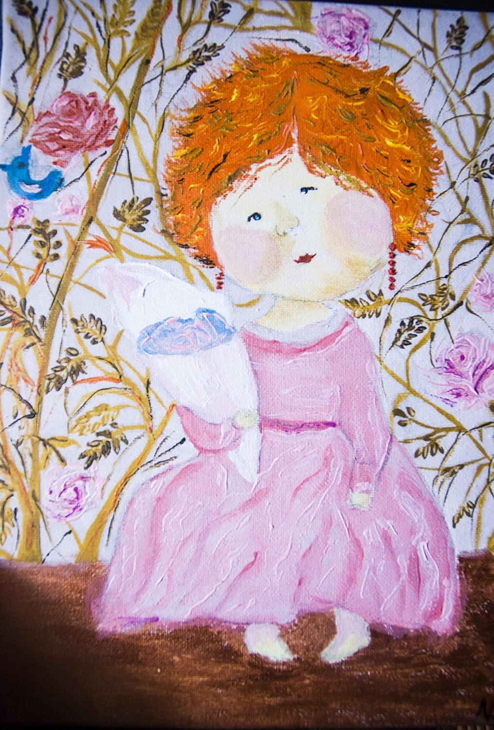 Peinture Acrylique Bebe Ange Chambre Enfant Bebe Amazon Fr Handmade