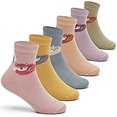 Aisyee Boys Cotton Crew Socks Kids Seamless Toe Socks Colorful Quarter Socks 6 Pack