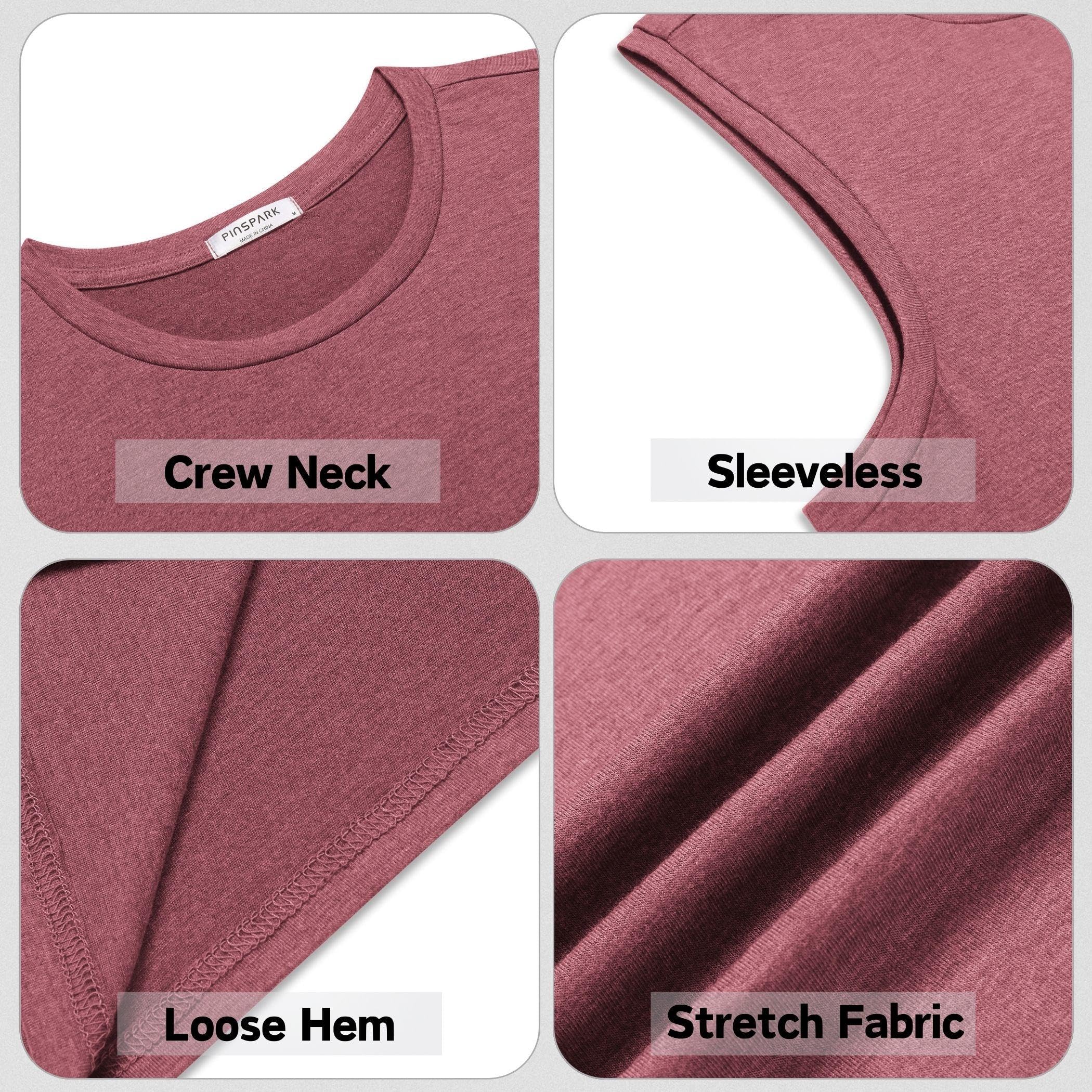 PINSPARK Men's 3 Pack Workout Tank Tops Gym Sleeveless Shirts Quick Dry Training Muscle Shirts for Men