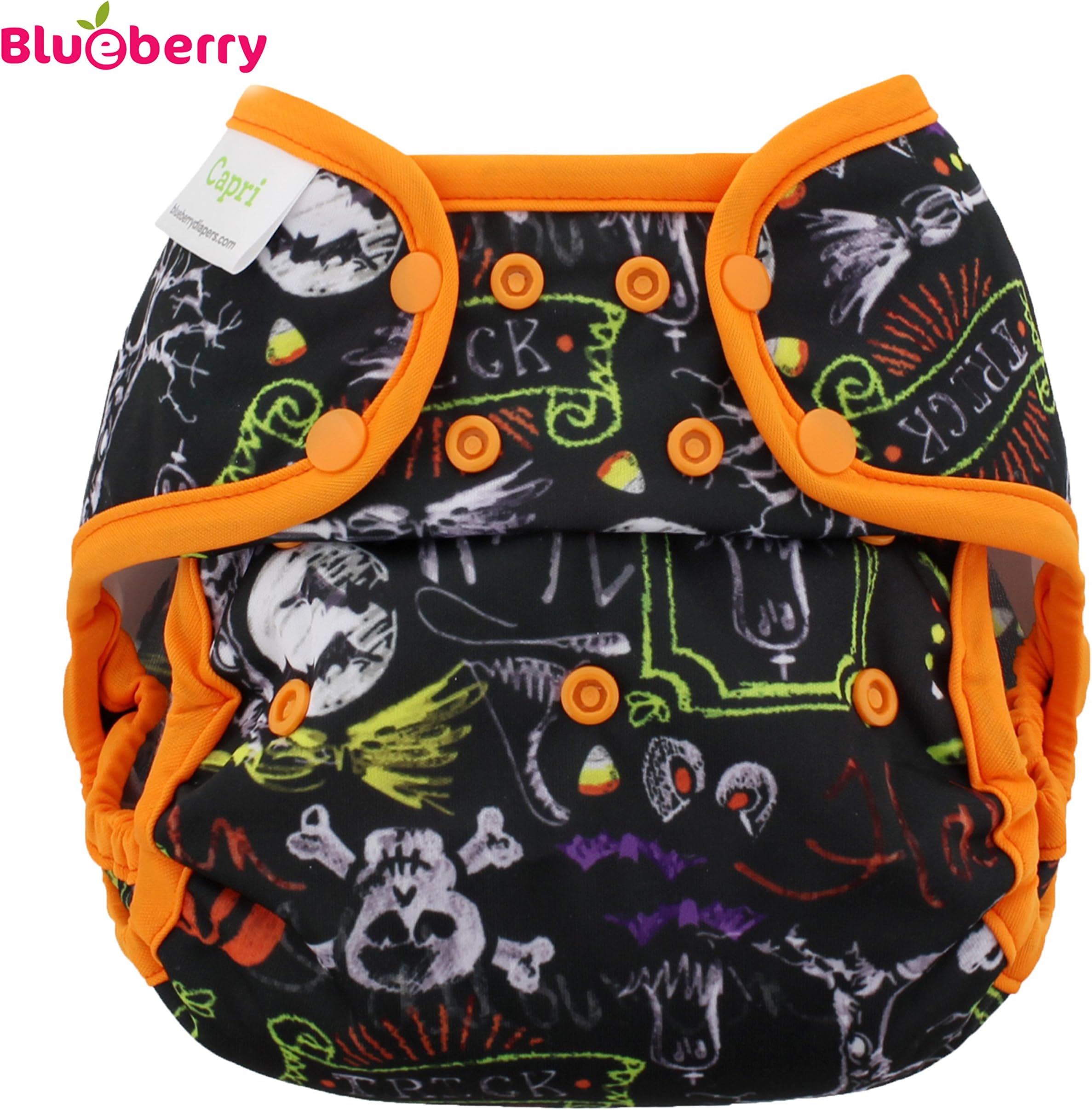Blueberry Capri Trousers Gravel – Halloween (druc) – One size – (16 kg) – Cloth Nappy Pants, Diaper, Prefolds.