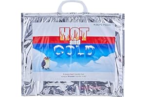 Superio Hot and Cold Insulated Bags for Food Delivery, Grocery Shopping Bags, Food Storage for Hot and Frozen Food for Travel, Disposable Cooler Bag, Reinforced Thermal Lunch Bag (1, 15.5"x13")