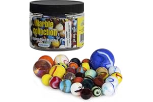 My Toy House Glass Marbles with Portable Container (Assorted Sizes and Colors)