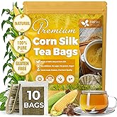 FreshDrinkUS, Premium 10 Tea Bags Corn Silk Tea, 100% Natural & Pure from Corn Silk. Herbal Tea. Clean Ingredients. Made with Natural Material Tea Bags. No Sugar, No Caffeine, Vegan.