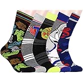 Space Jam Socks Original Film Logo Designs 5 Pack Adult Crew Socks