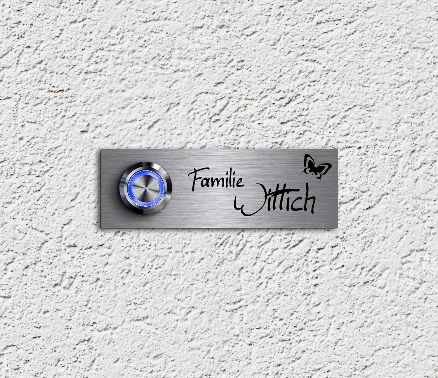 CHRISCK Design LED Taster 12V – Vandalismusgeschützt, IP67, Edelstahl, Grüne Ringbeleuchtung, 19 Mm