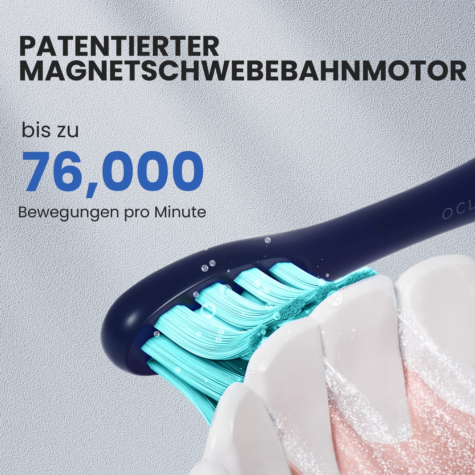 Oclean Flow Elektrische Zahnbürste, Schallzahnbürste mit 180 Tage Akkulaufzeit, 5 Putzmodi Zahnbürste Elektrisch IPX7 Sonic Electric Toothbrush mit DuPont Zahnbürstenkopf, Timer (Blau) 4