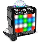 ION Party Rocker Effects – Portable Bluetooth Speaker Machine with Karaoke Microphone, Battery Operation and 40W Power