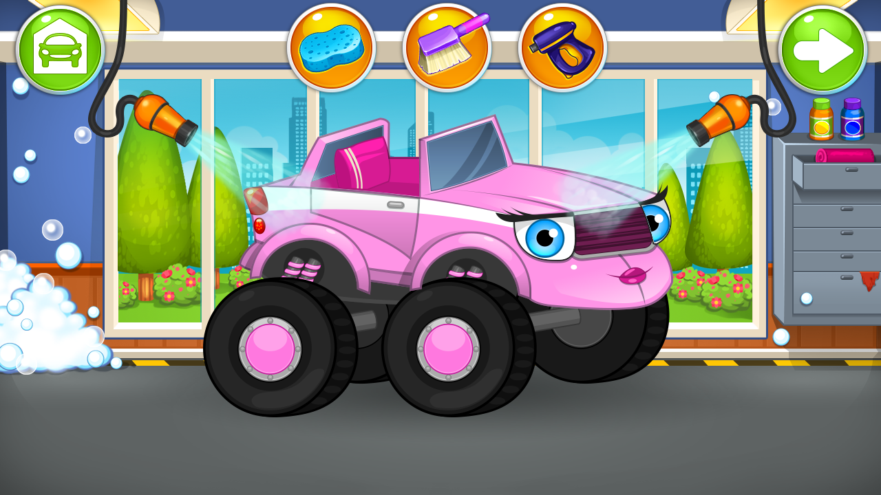 Vivid Car Wash Monster Truck, Wallpaper for Mobile Vivid Car Wash Monster Truck, Wallpaper for Mobile
