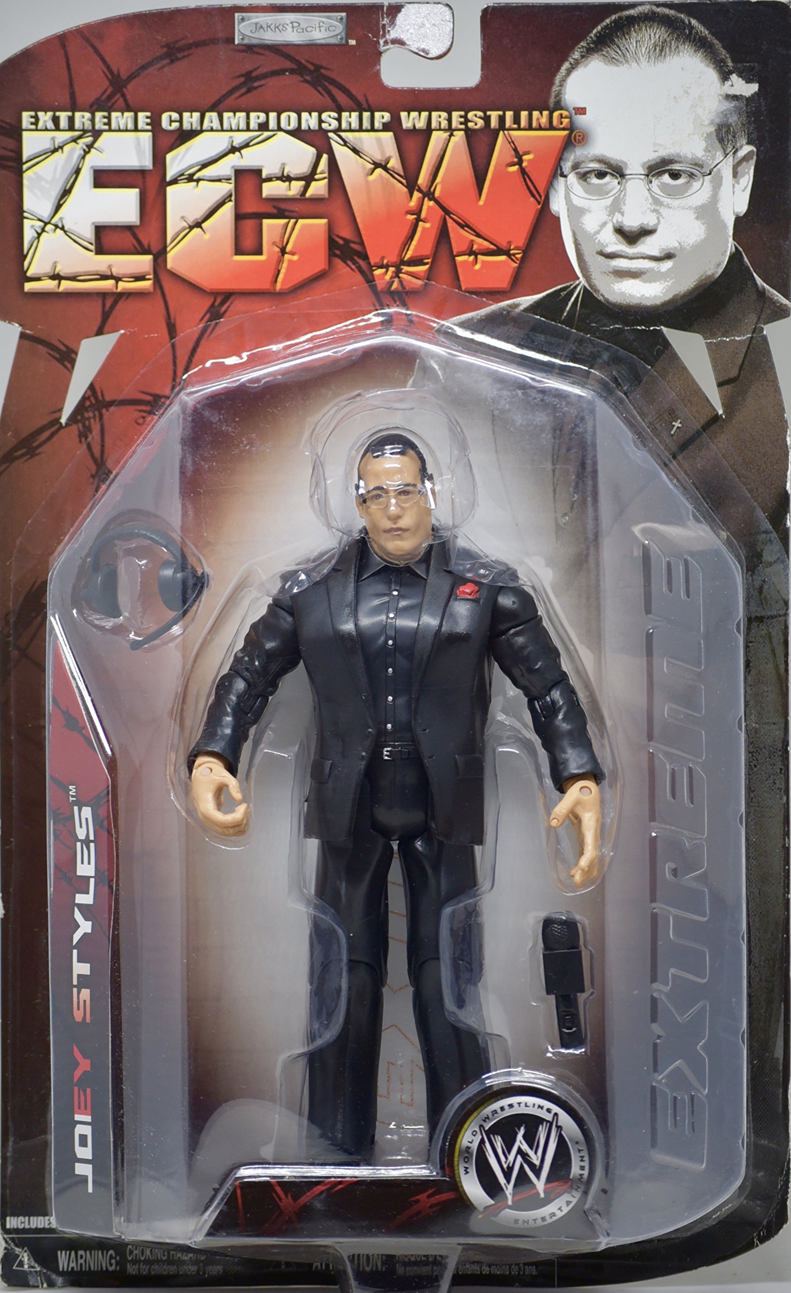 WWE - ECW - 2007- Series 2 - Extreme Championship Wrestling - Joey Styles Action Figure -w/Microphone 7 Headphones - Limited Edition - Collectible