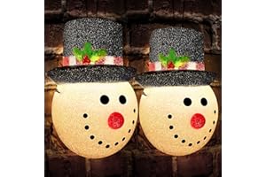WHOLEV Christmas Snowman Porch Light Cover, 2 Pack Christmas Outdoor Decorations, Snowman Xmas Decoration Light Cover for Out
