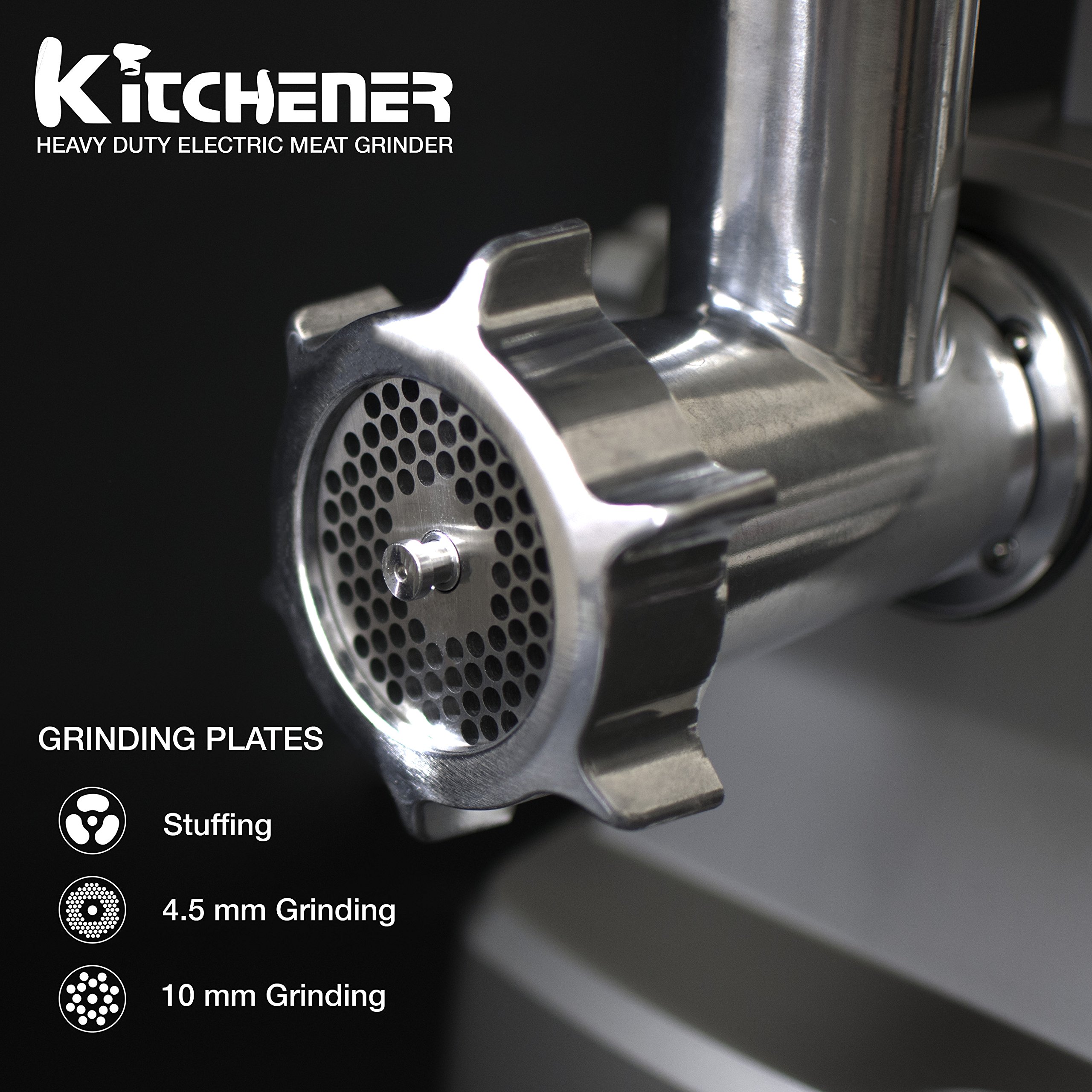 Kitchener Heavy Duty Electric Meat Grinder 2/3 HP (500W), 3speed with