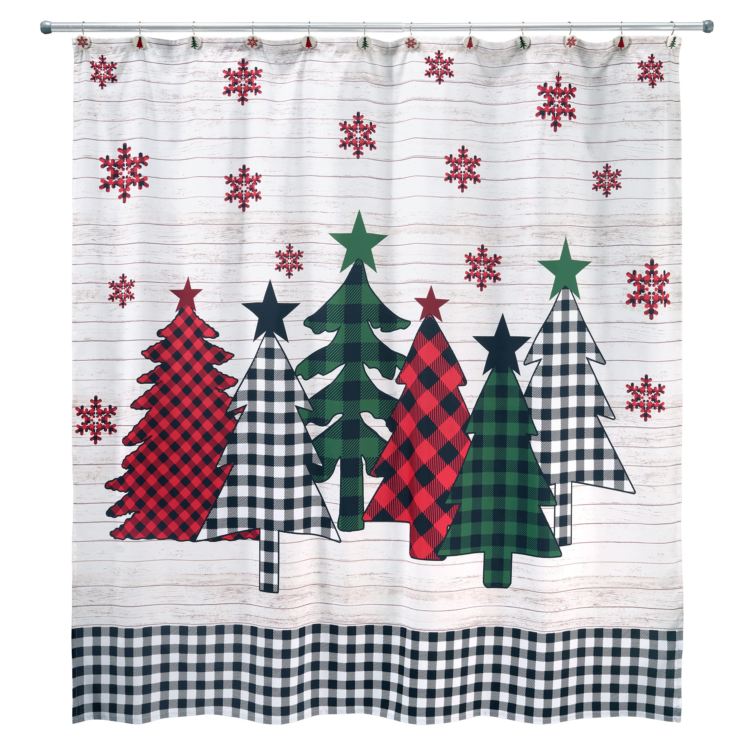 Photo 1 of Avanti Linens - Shower Curtain, Plaid Bathroom Essentials, Christmas Decorations (Tis The Season Collection, 72")