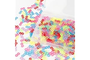QONCV S Clips, S Clips for Rubber Band Bracelets, Rainbow Loom Bracelet Kit, Loom Rubber Band Bracelet, 500 Pieces Boxed, Colorful, Loom Bands Bracelets DIY Making Refill Kit, Connectors Refills.