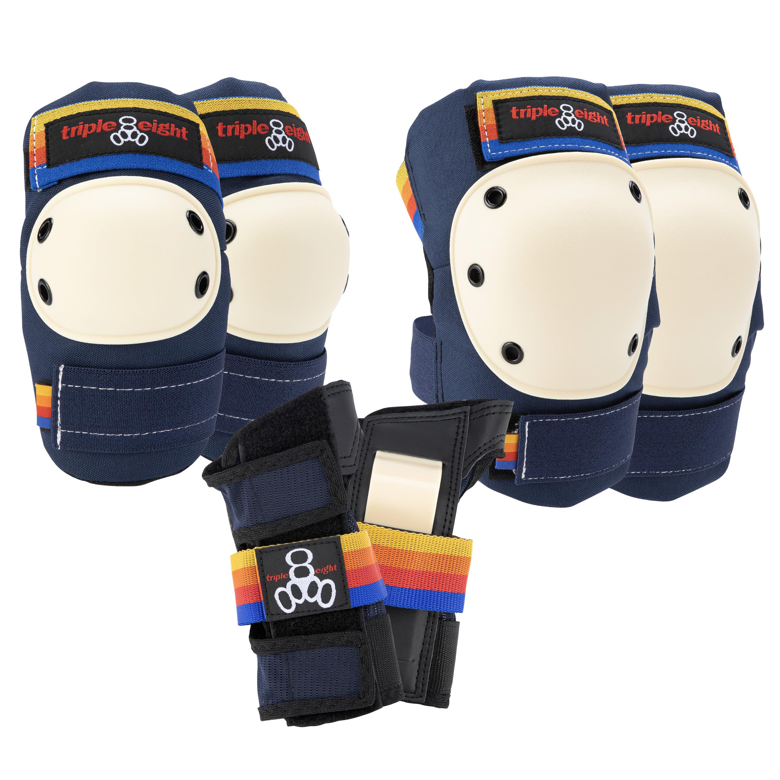 Triple Eight Saver Series 3-Pack Pad Set– Ideal for Skateboarding, In-line Skating, Roller Skating, and Biking Image
