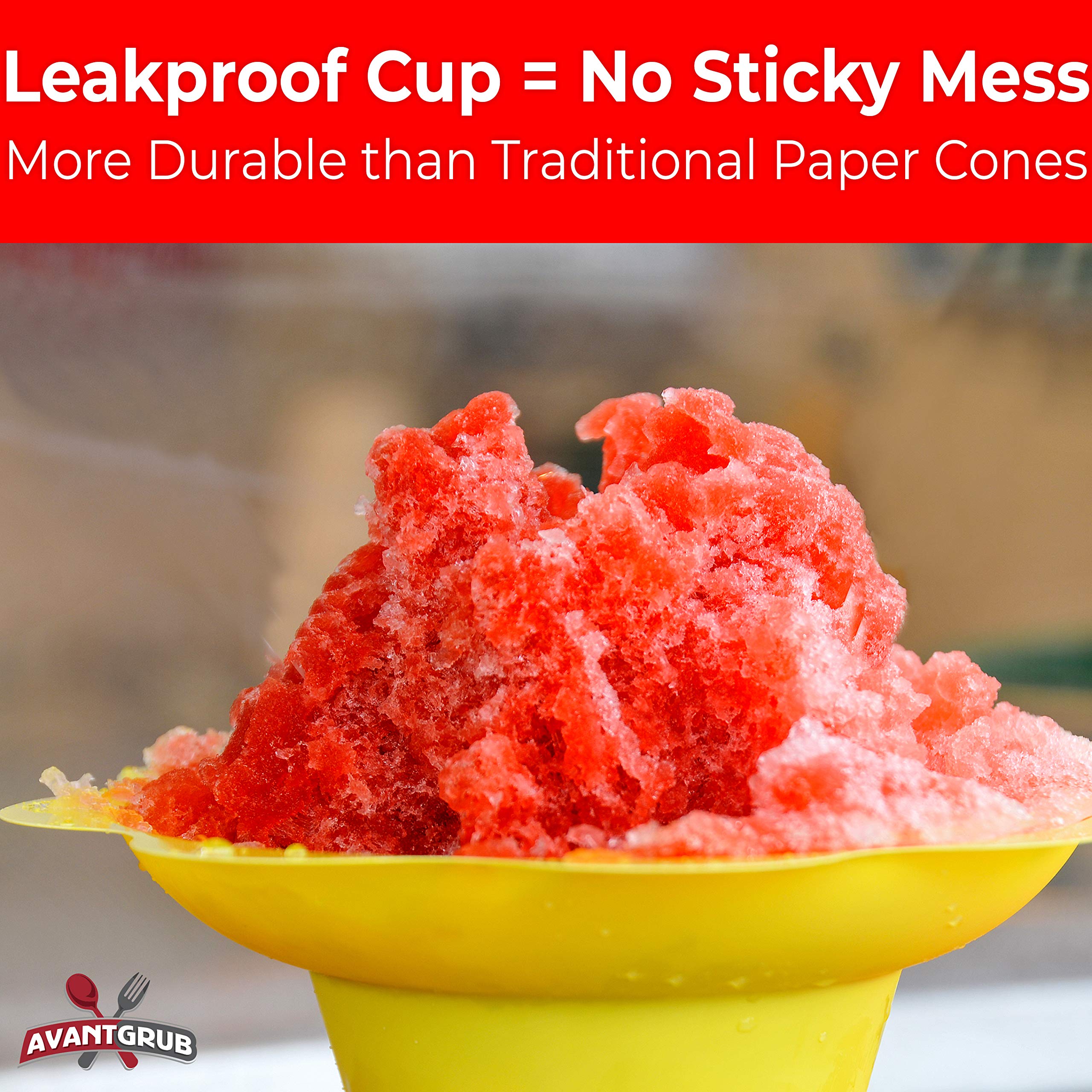 Leak Proof & Drip Catching, Super Cute Reusable 4oz Flower Snow Cone Cups with Straws 10 Pk, Colorful Easy Grip Bowls Perfect for Birthday Parties, Summer Cookout, Shaved Ice, Snack, Ice Cream