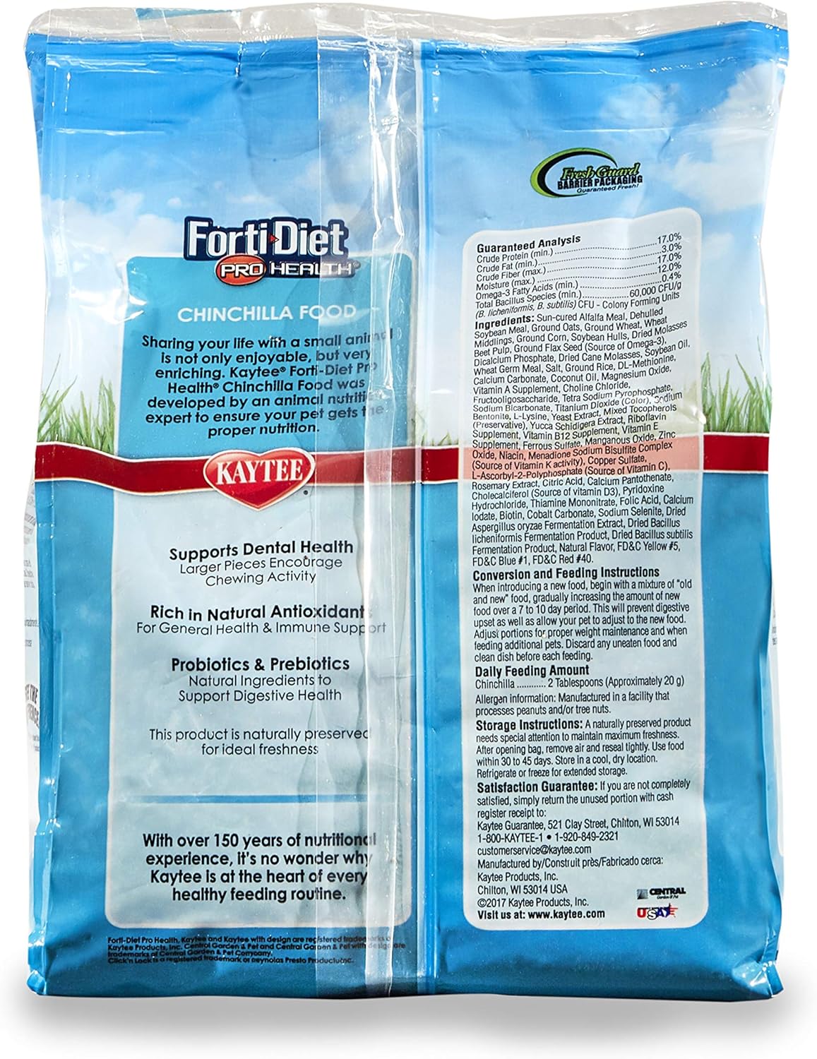 Kaytee Forti Diet Pro Health Small Animal Food For Chinchillas, 3-Pound : Dry Pet Food : Pet Supplies