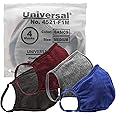 Universal Cloth Face Masks – Reusable Dust & Allergy Masks – 100% Cotton, 2 Layer, Washable, for Teens & Adults – Protects from Dust, Pollen, Pet Dander & More (Basics, Medium- Pack of 4)