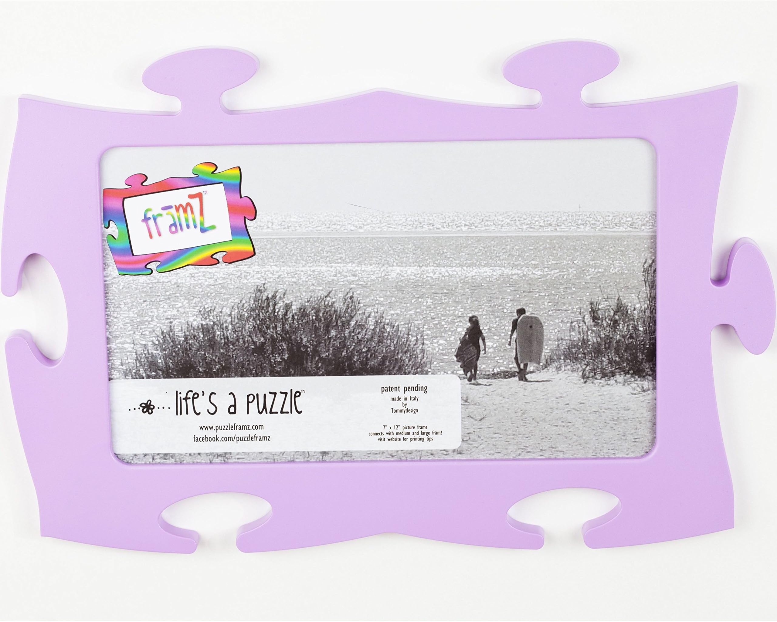 Lilac Puzzle-piece-shaped Wall Frames, Large, 11.75 X 7 Inch