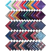 JaGely 72 Pcs Pocket Squares for Men Pocket Assorted Colors Silk Squares Handkerchiefs Set 9.06 x 9.06 Inch Handkerchiefs for Men adults Wedding Business Banquet Suit Accessories, Multi Styles