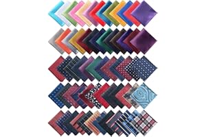 JaGely 72 Pcs Pocket Squares for Men Pocket Assorted Colors Silk Squares Handkerchiefs Set 9.06 x 9.06 Inch Handkerchiefs for
