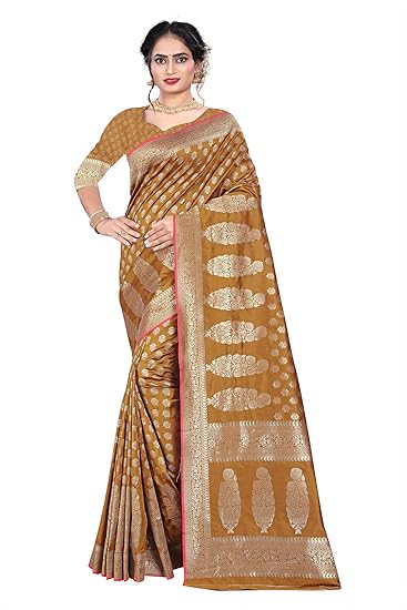 Sareeka Saree Womens Jacquard Art Silk Saree With Unstitched Blouse Piece